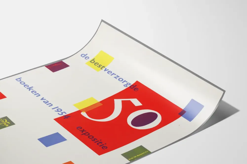 Plakat Wystawa Vintage 50 Starannie Wydrukowanych Książek z 1954