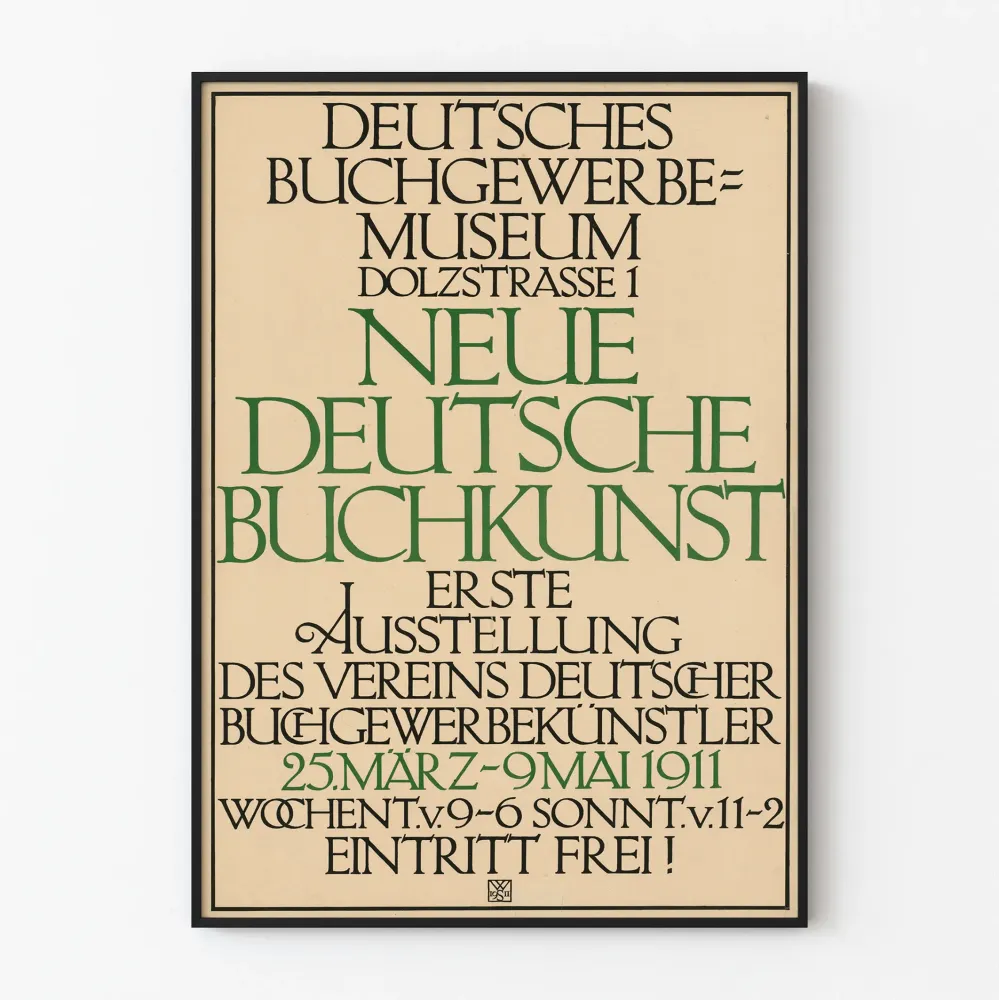 Plakat Wystawa Vintage Sztuka Książki Niemiecka 1911