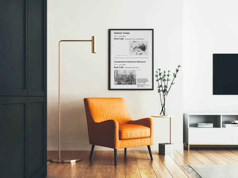 Plakat wystawowy Kurt Löb - Rysunki o literaturze i sprawiedliwości