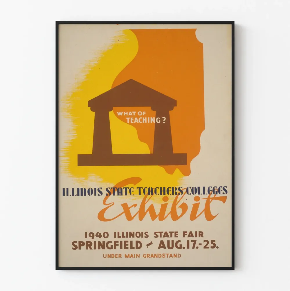 Plakat wystawowy z lat 40. XX wieku, Illinois State Teachers Colleges, 1940