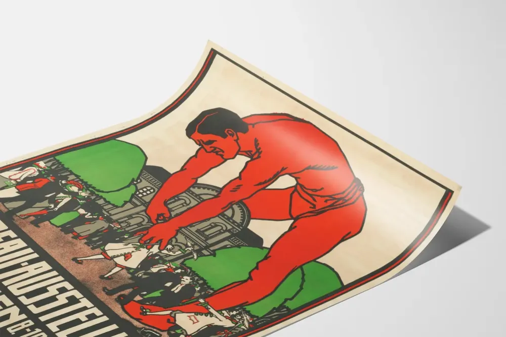 Plakat z wystawy biurowej vintage w Wiedniu
