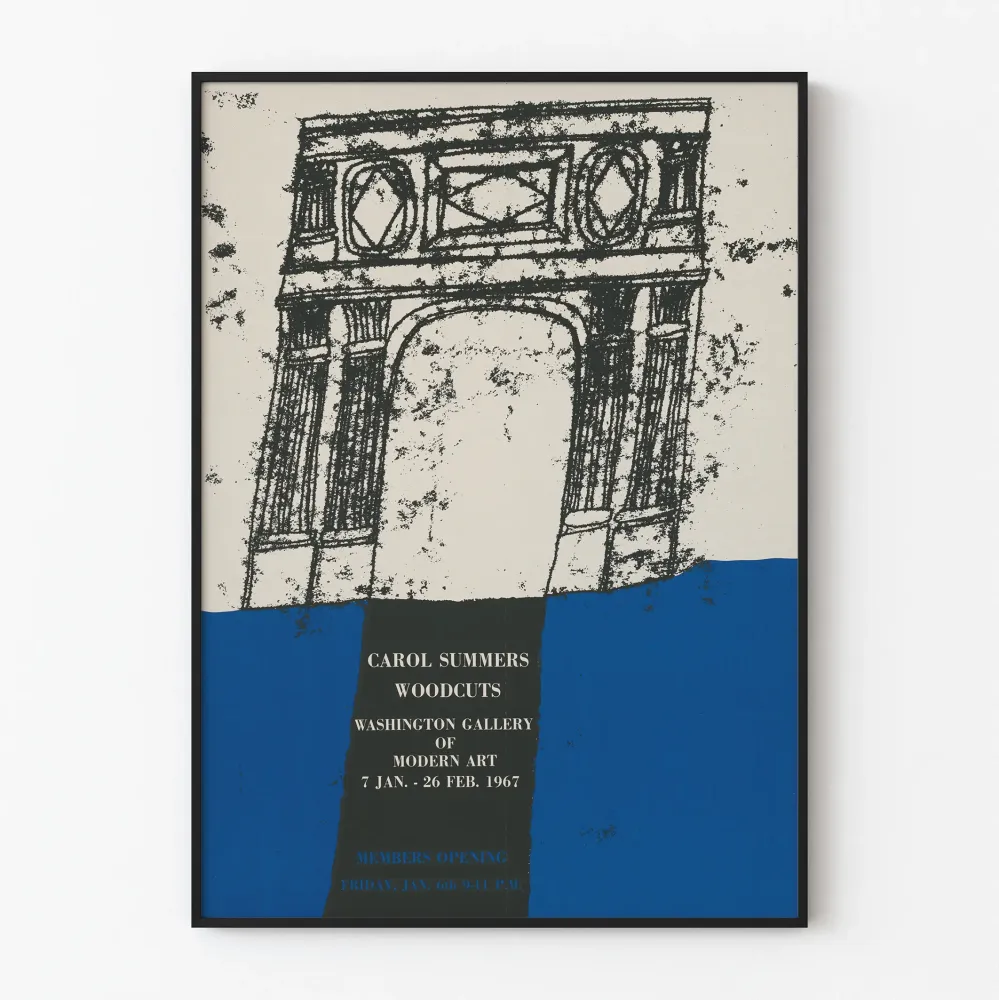 Plakat wystawy Carol Summers Woodcuts - Galeria sztuki nowoczesnej Waszyngton 1967