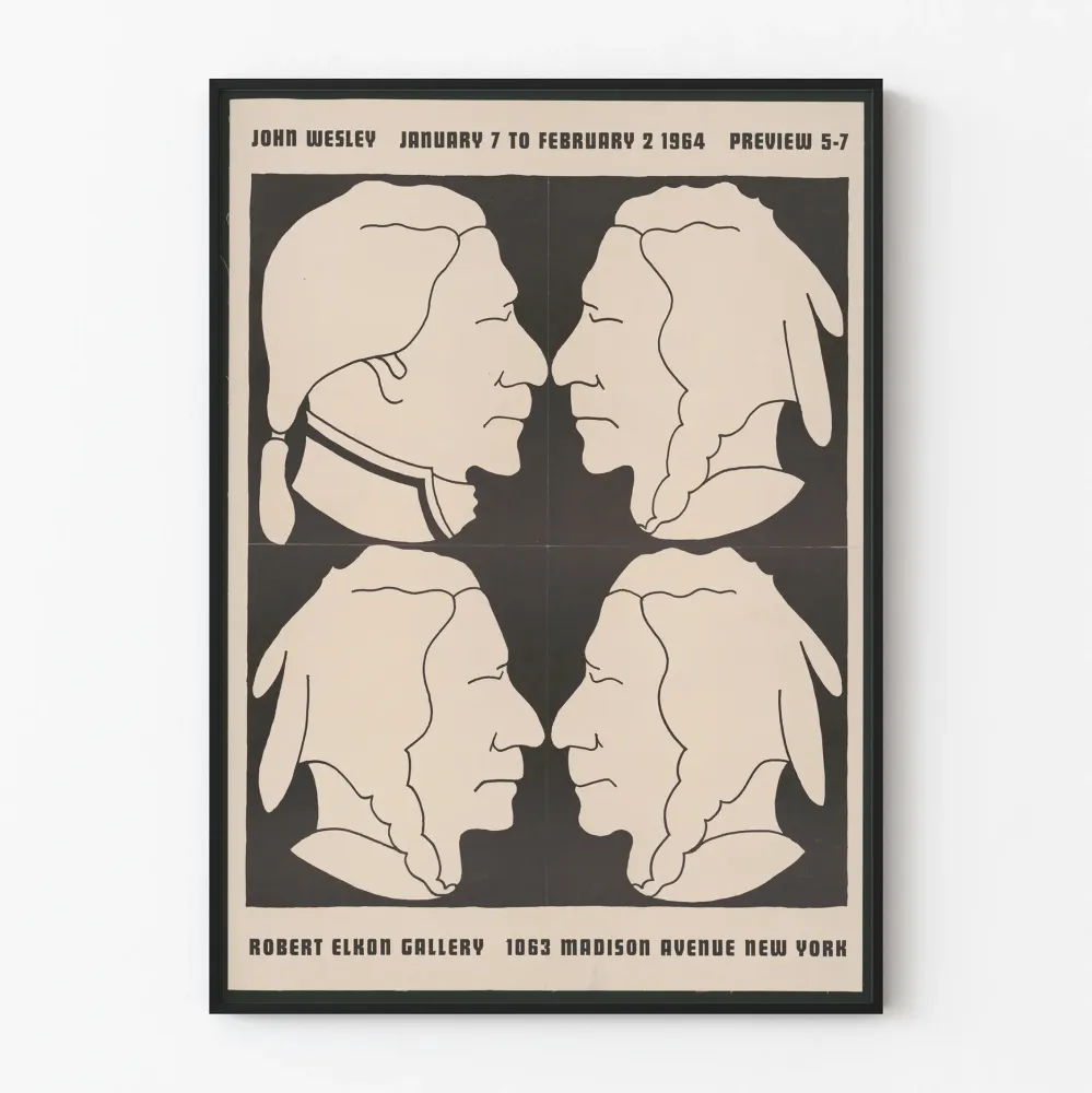 Plakat wystawy Johna Wesleya 1964 vintage