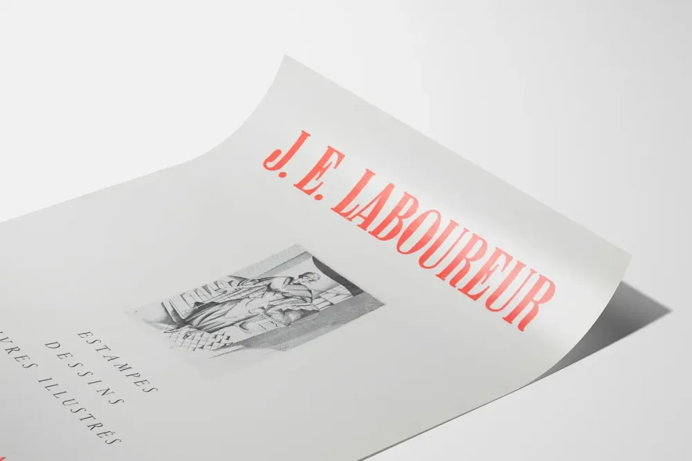 Plakat wystawy J.E. Laboureur Biblioteka Narodowa 1954