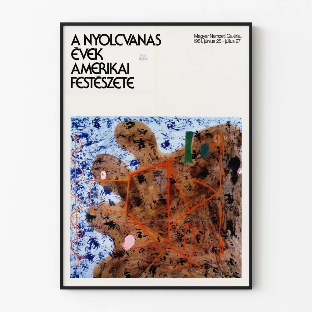 Plakat z wystawy malarstwa amerykańskiego z lat 80.
