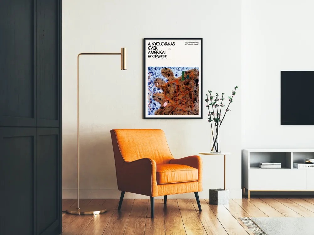 Plakat z wystawy malarstwa amerykańskiego z lat 80.