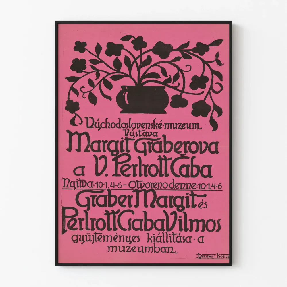 Plakat wystawy Margit Graberova i V. Perlrott Caba - Retro dekoracja ścienna