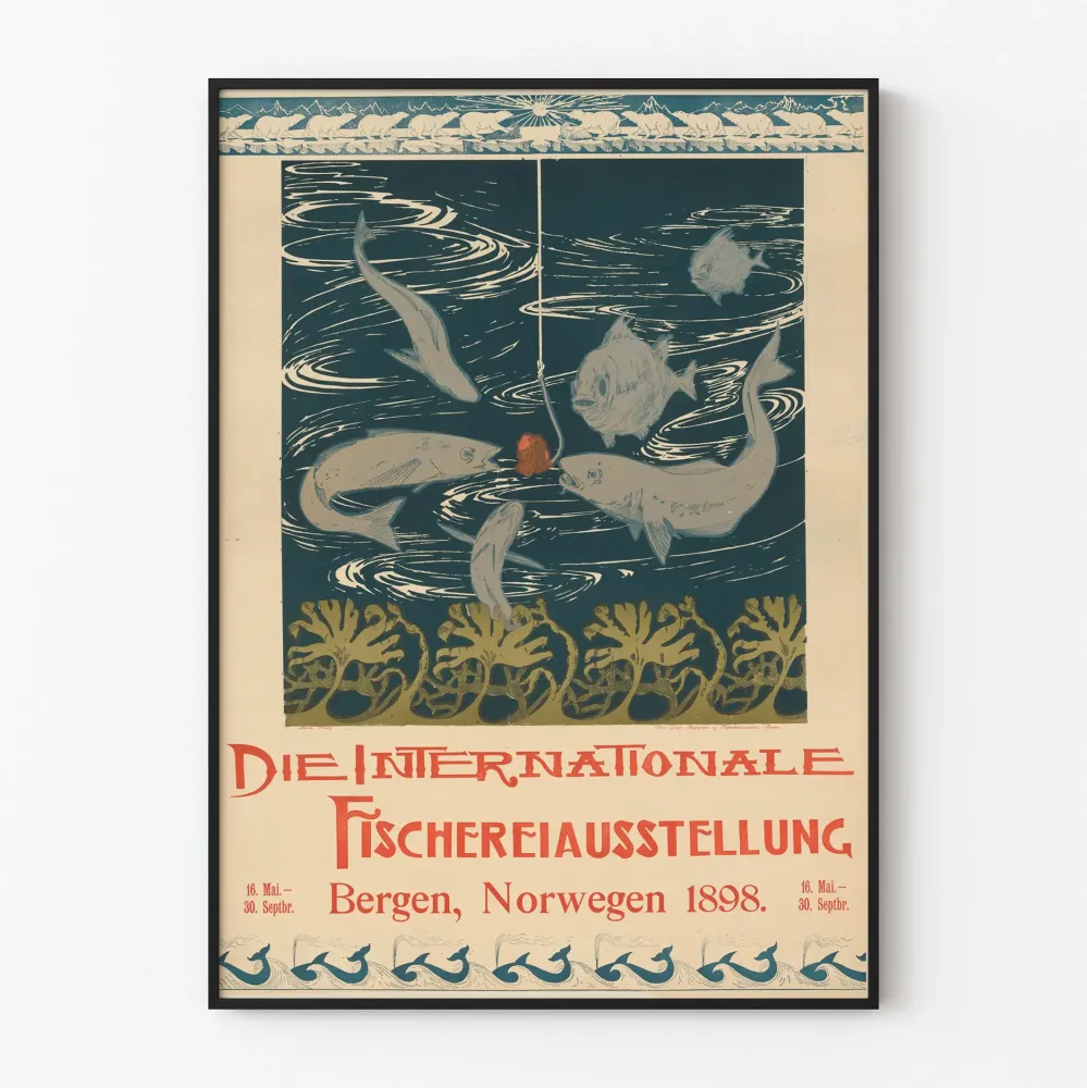 Plakat z wystawy międzynarodowej połowów Bergen 1898
