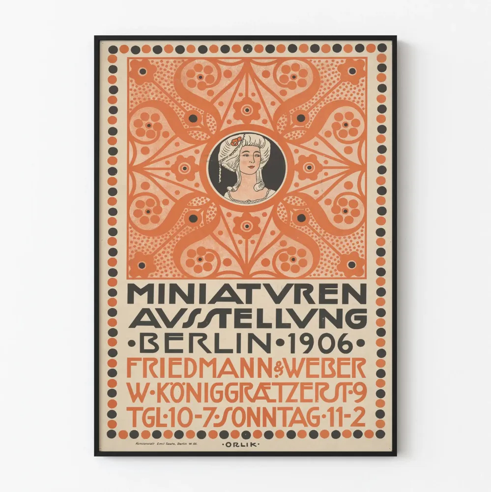 Plakat wystawy miniatur w Berlinie 1906 dekoracja ścienna