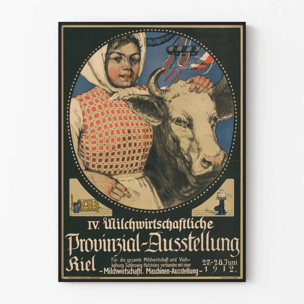 Plakat z wystawy mleczarskiej z IV edycji wystawy regionalnej w Kilonii 1912