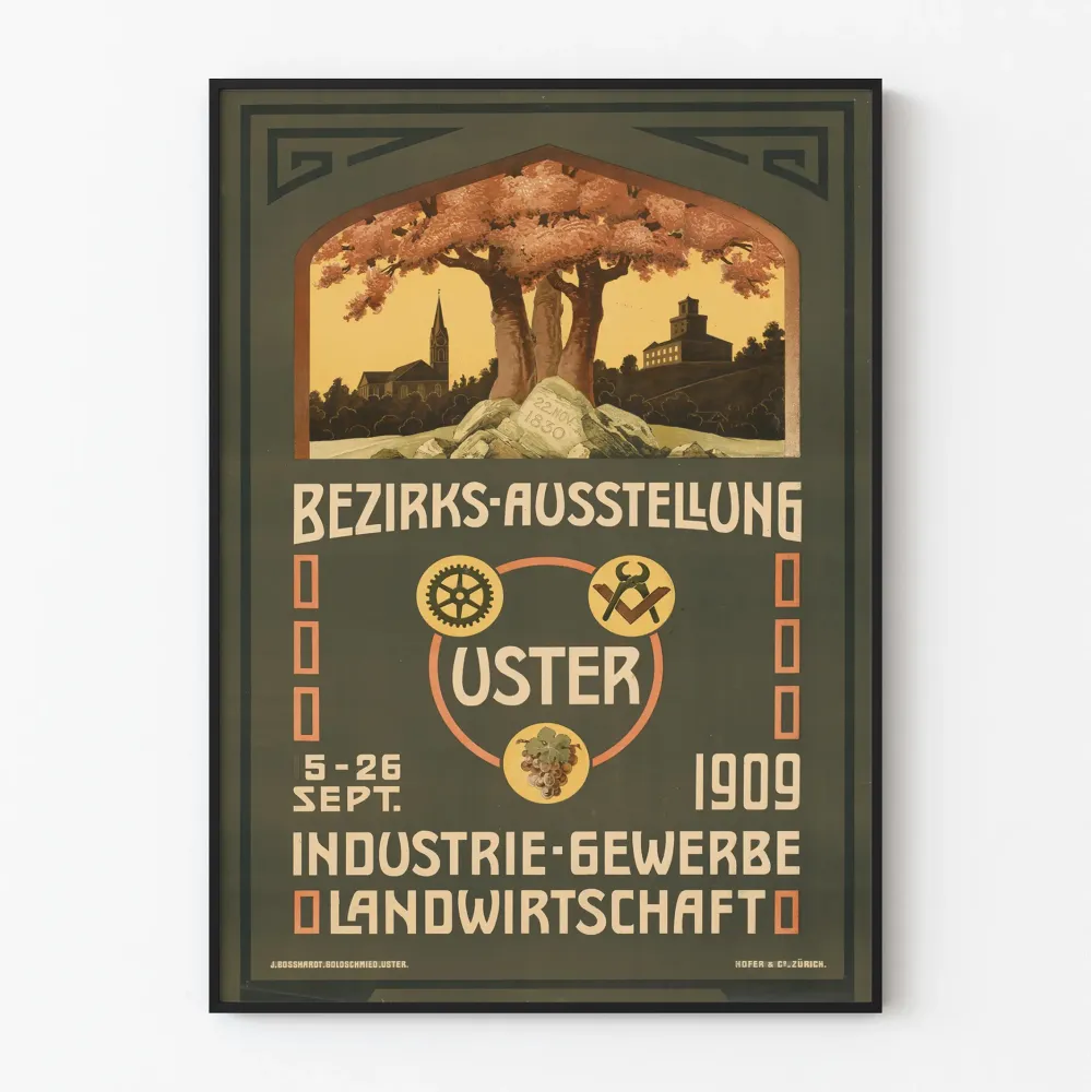 Plakat z wystawy przemysłowej i rolniczej Uster 1909