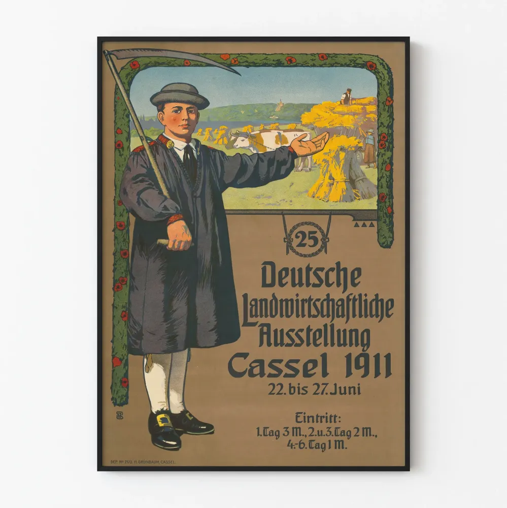 Plakat z wystawy rolniczej w Niemczech, Kassel 1911