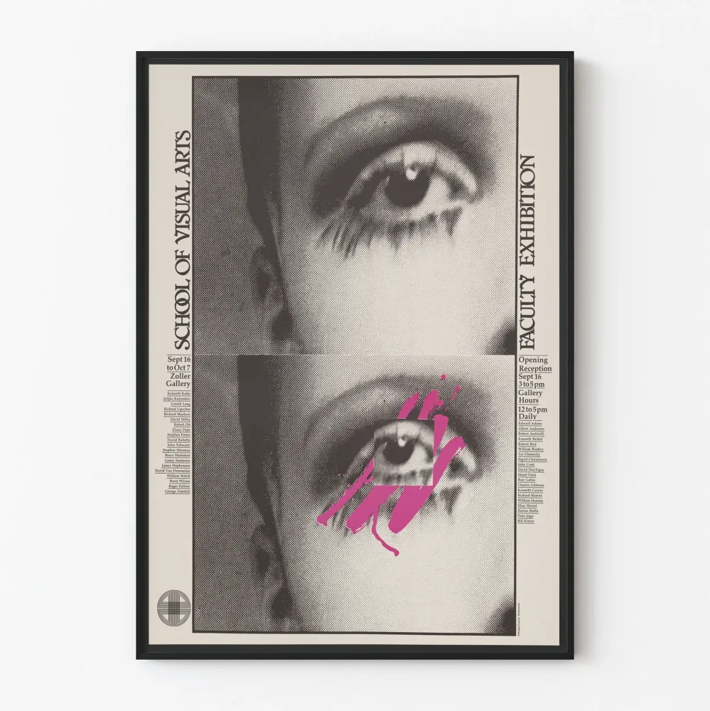 Plakat wystawy Szkoł Sztuk Wizualnych - Vintage projektowania graficznego
