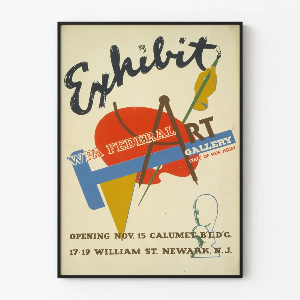 Plakat wystawy Sztuka Federalna WPA Galeria New Jersey