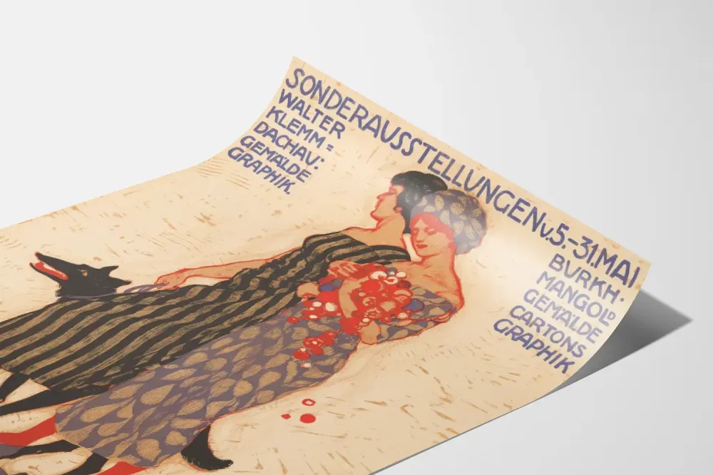 Plakat z wystawy sztuki vintage Kunstsalon Wolfsberg Zurych