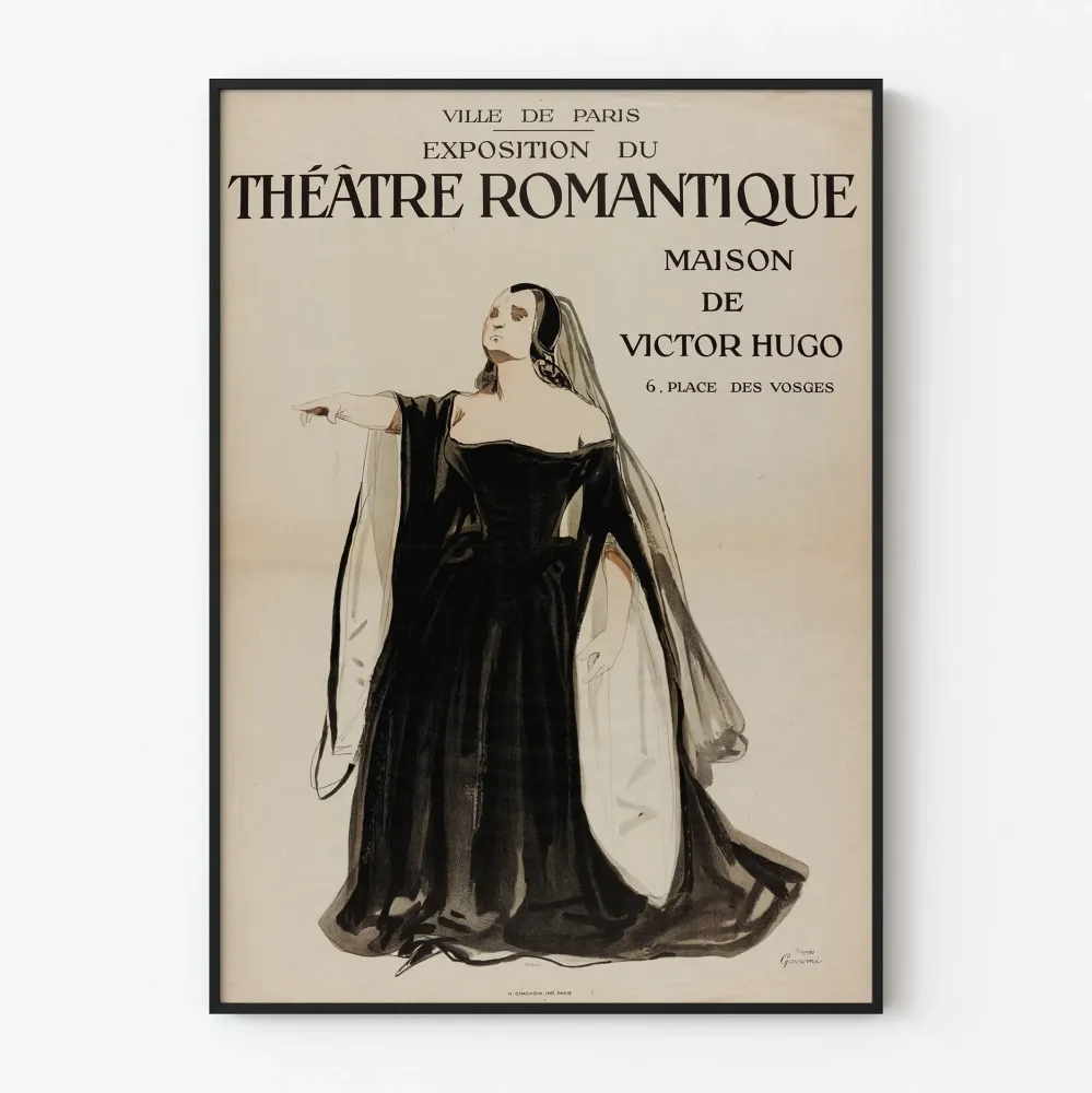 Plakat wystawy Teatr Romantyczny Dom Victora Hugo - Dekoracja ścienna Paryż