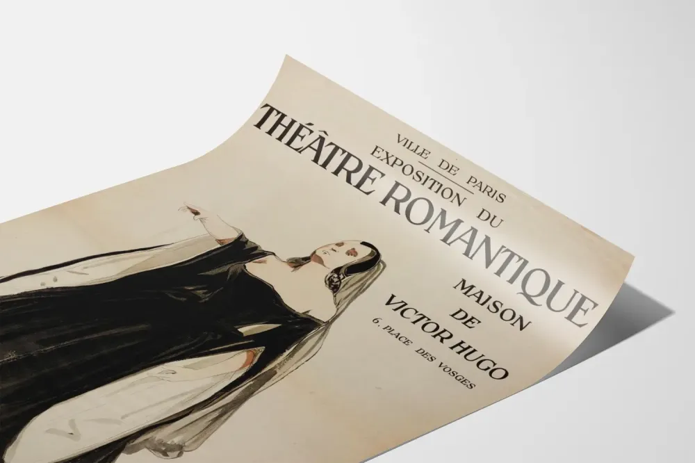 Plakat wystawy Teatr Romantyczny Dom Victora Hugo - Dekoracja ścienna Paryż
