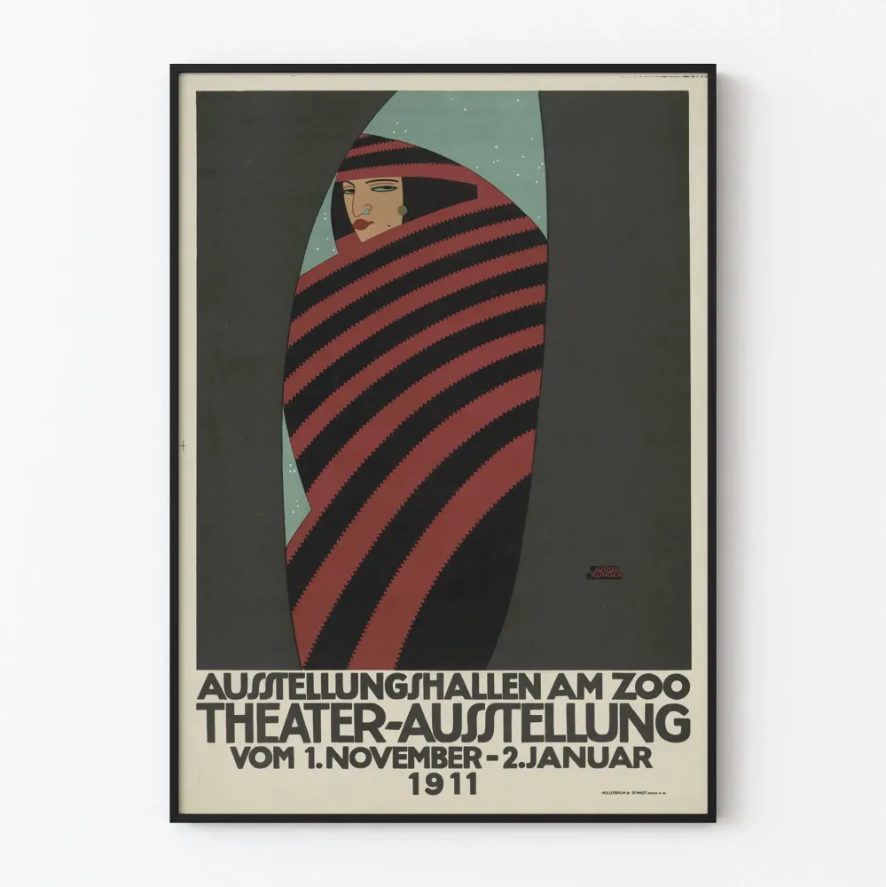Plakat z wystawy teatralnej z 1911 roku w stylu vintage