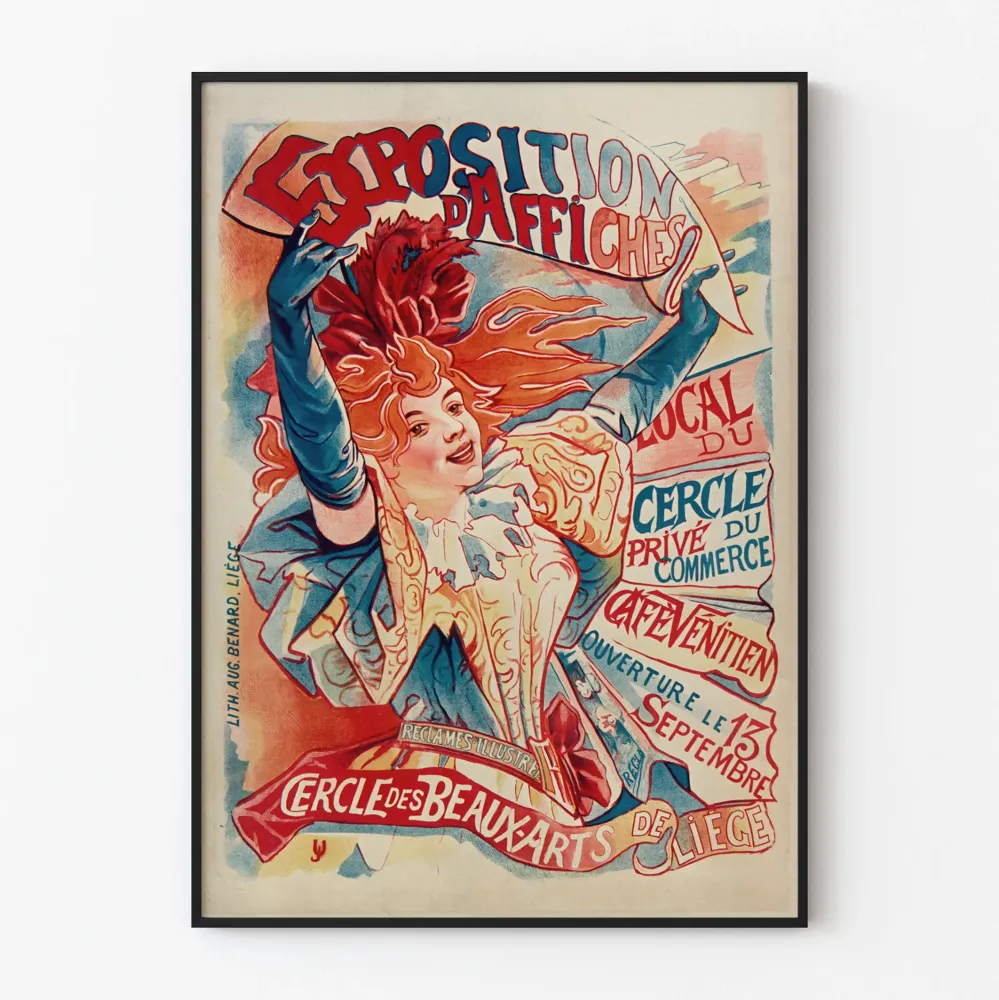 Plakat wystawy vintage Krąg Sztuk Pięknych w Liège