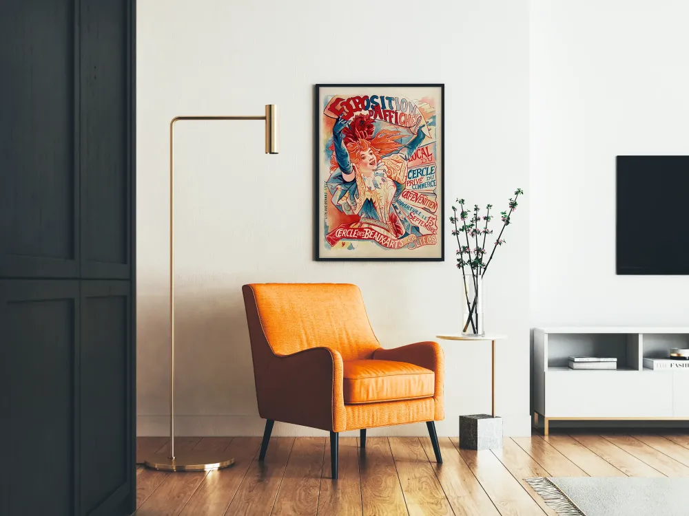 Plakat wystawy vintage Krąg Sztuk Pięknych w Liège