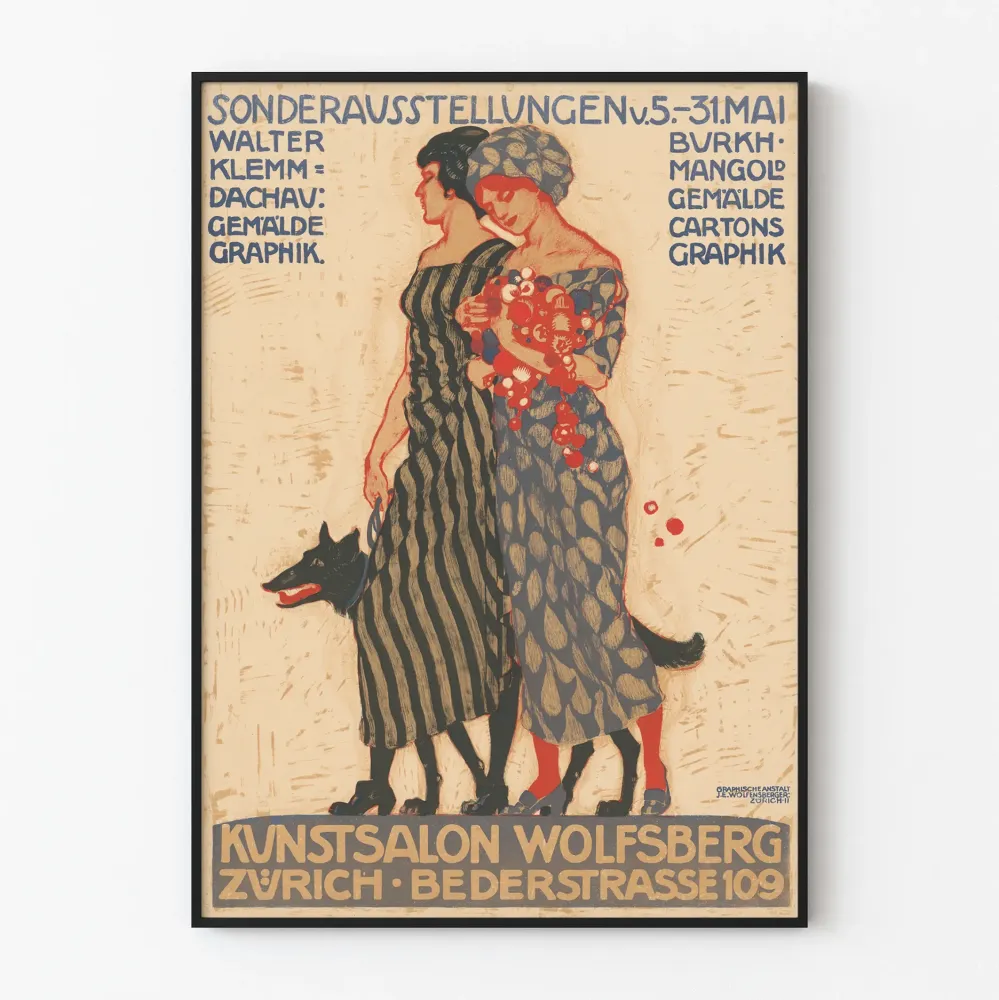 Plakat wystawy vintage Kunstsalon Wolfsberg Zurych