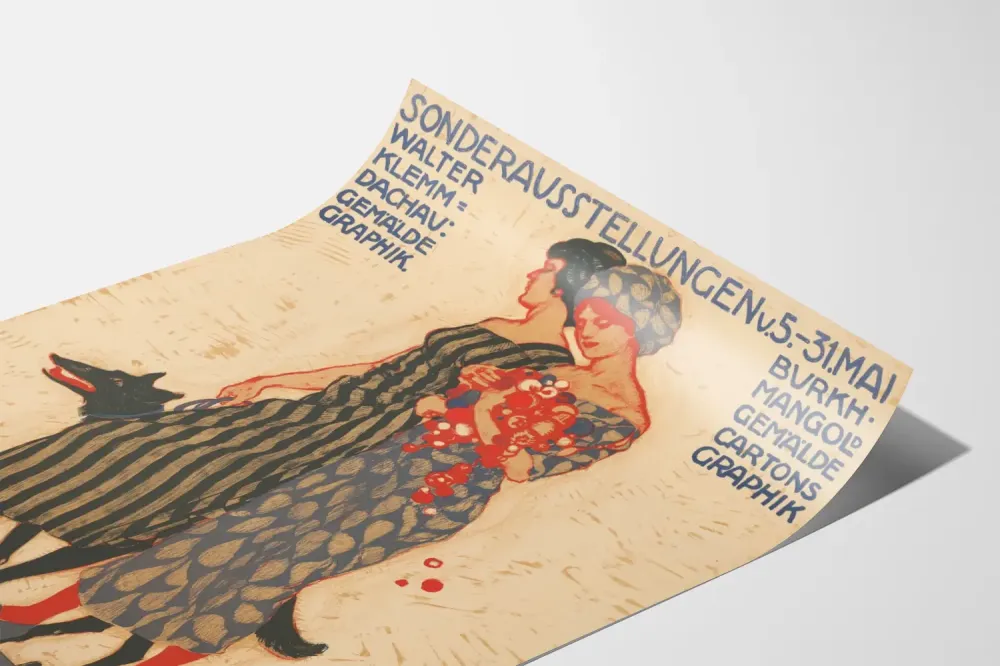 Plakat wystawy vintage Kunstsalon Wolfsberg Zurych