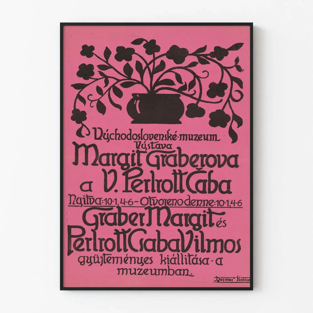 Plakat wystawy vintage Margit Graberova i V. Perlrott Caba