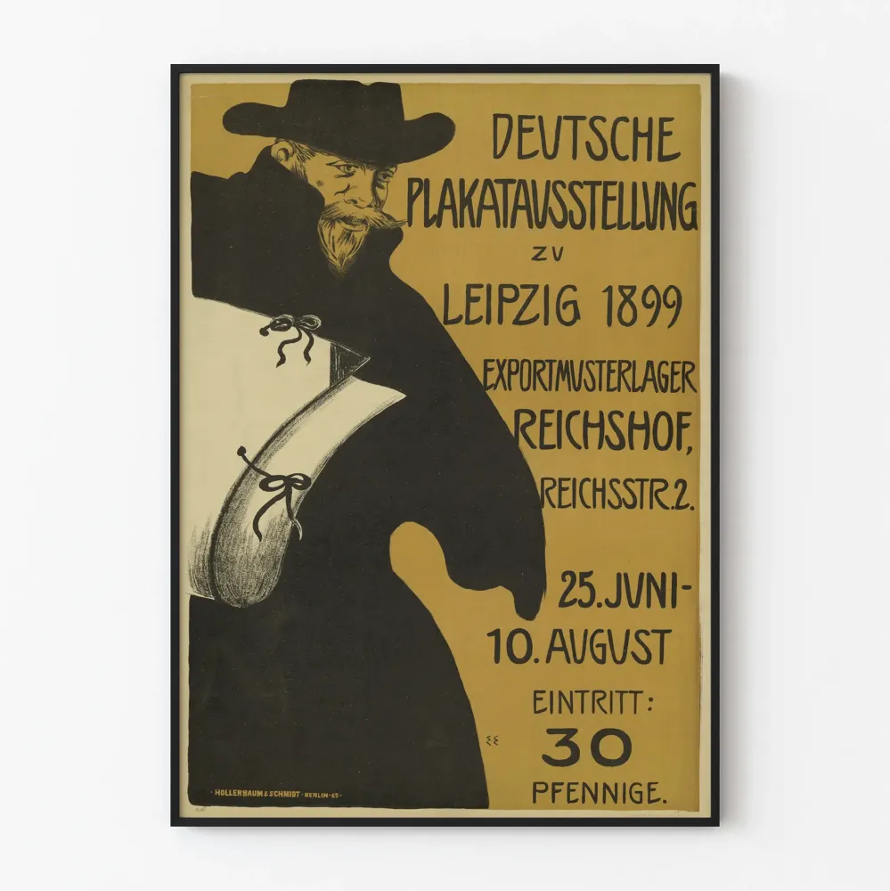 Plakat z wystawy vintage niemieckiej Leipzig 1899