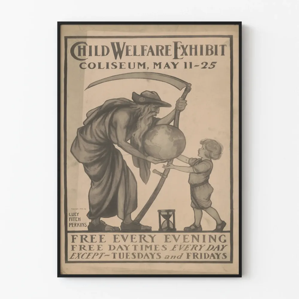 Plakat wystawy vintage Wystawa Opieki nad Dziećmi 1911