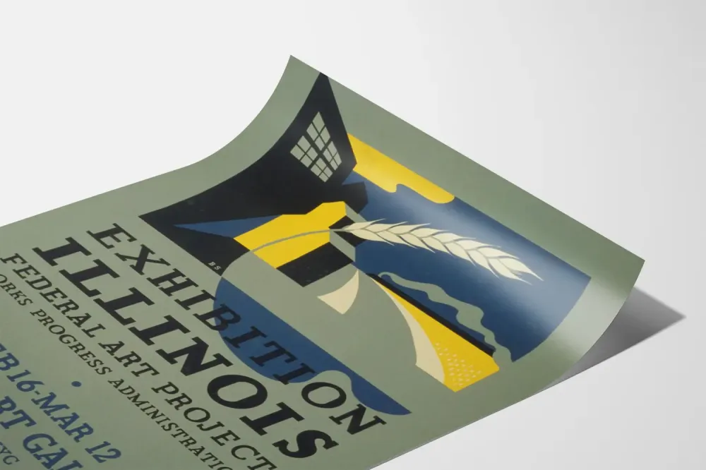 Plakat wystawy vintage wystawy sztuki federalnej Illinois