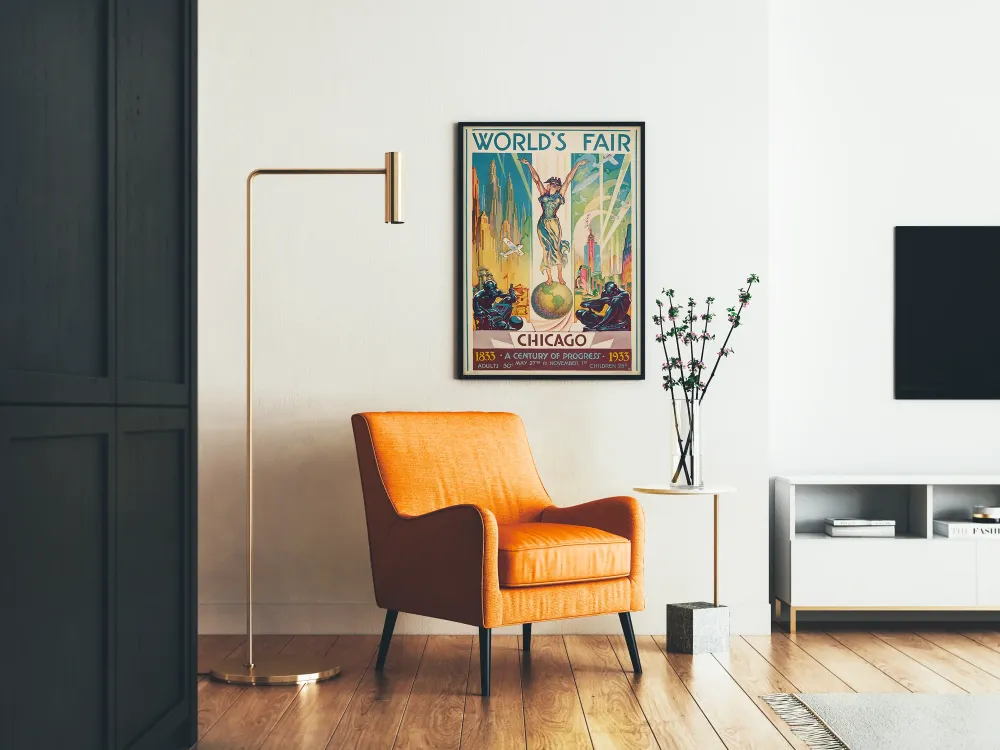 Plakat z wystawy światowej w Chicago 1933 – Retro dekoracja ścienna