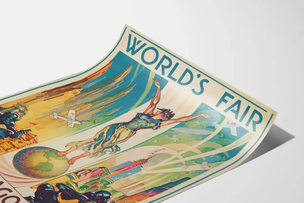 Plakat z wystawy światowej w Chicago 1933 – Retro dekoracja ścienna