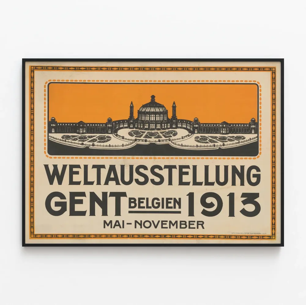 Plakat z wystawy światowej w Gandzie 1913 Belgia