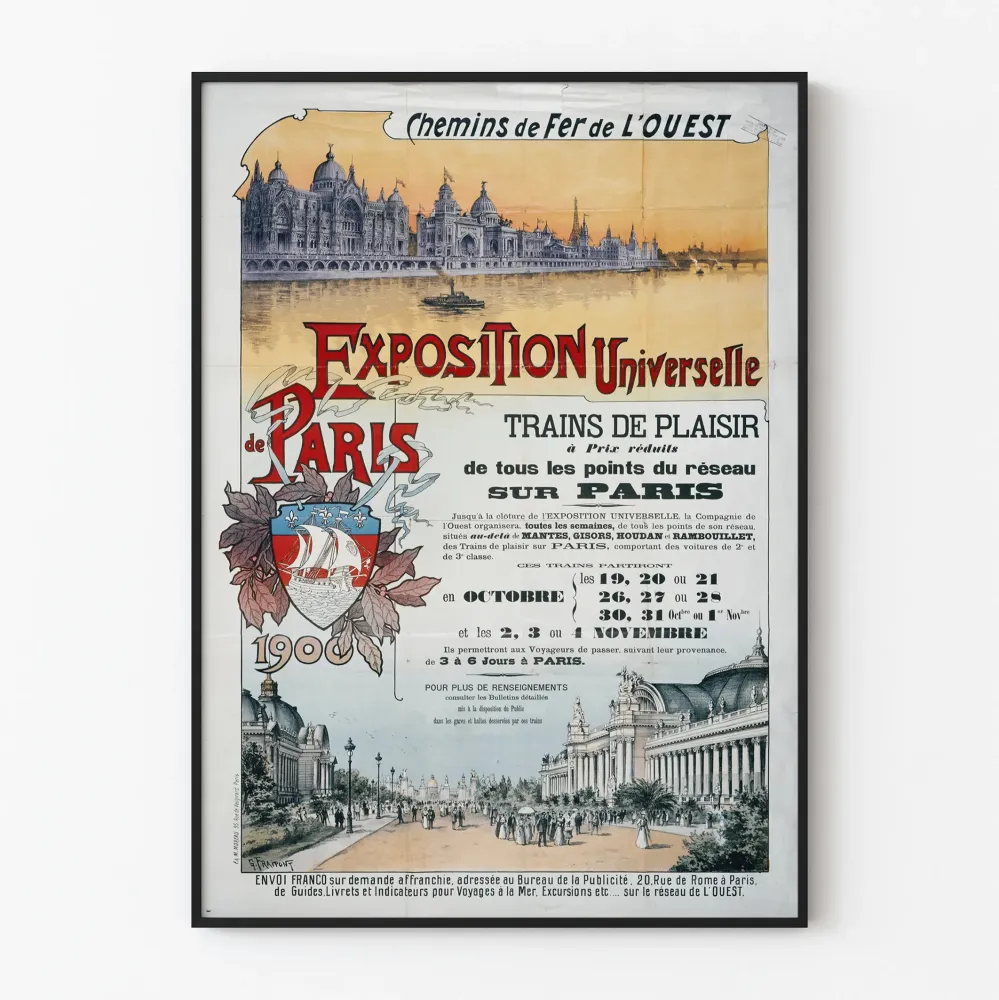 Plakat z wystawy światowej w Paryżu 1900 - Koleje Zachodnie
