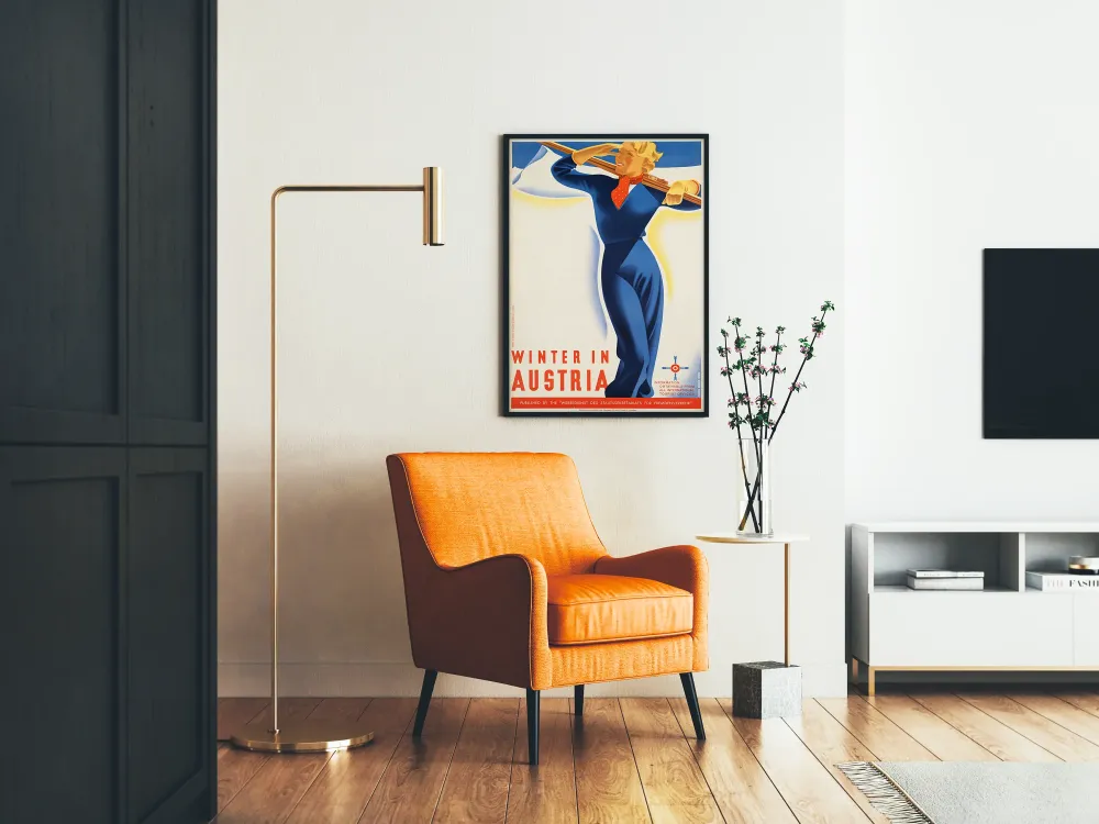 Plakat Zimowa w Austrii w stylu Art Déco