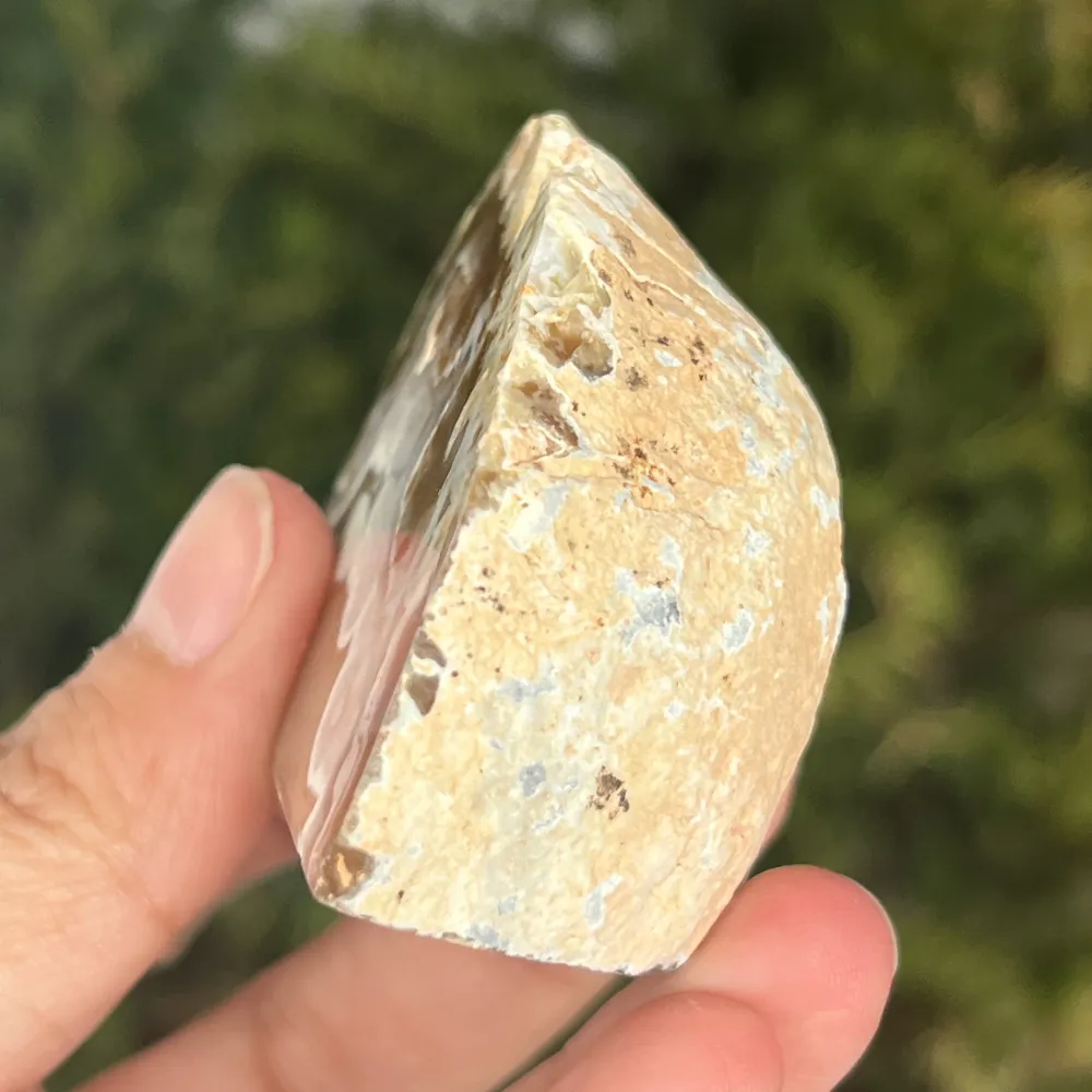 Podstawka z szarego agatu Half Cut | Model 8