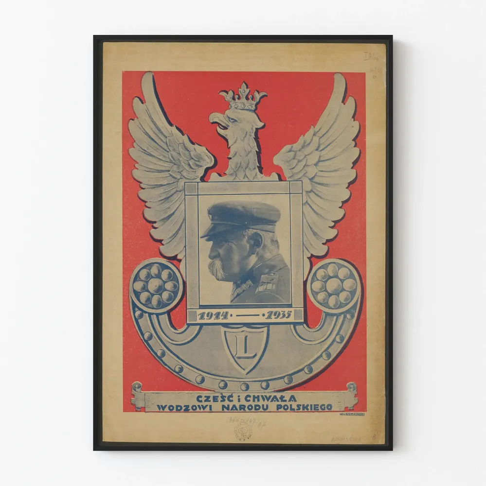 Polski plakat patriotyczny hołd dla przywódcy narodu (1914-1935)