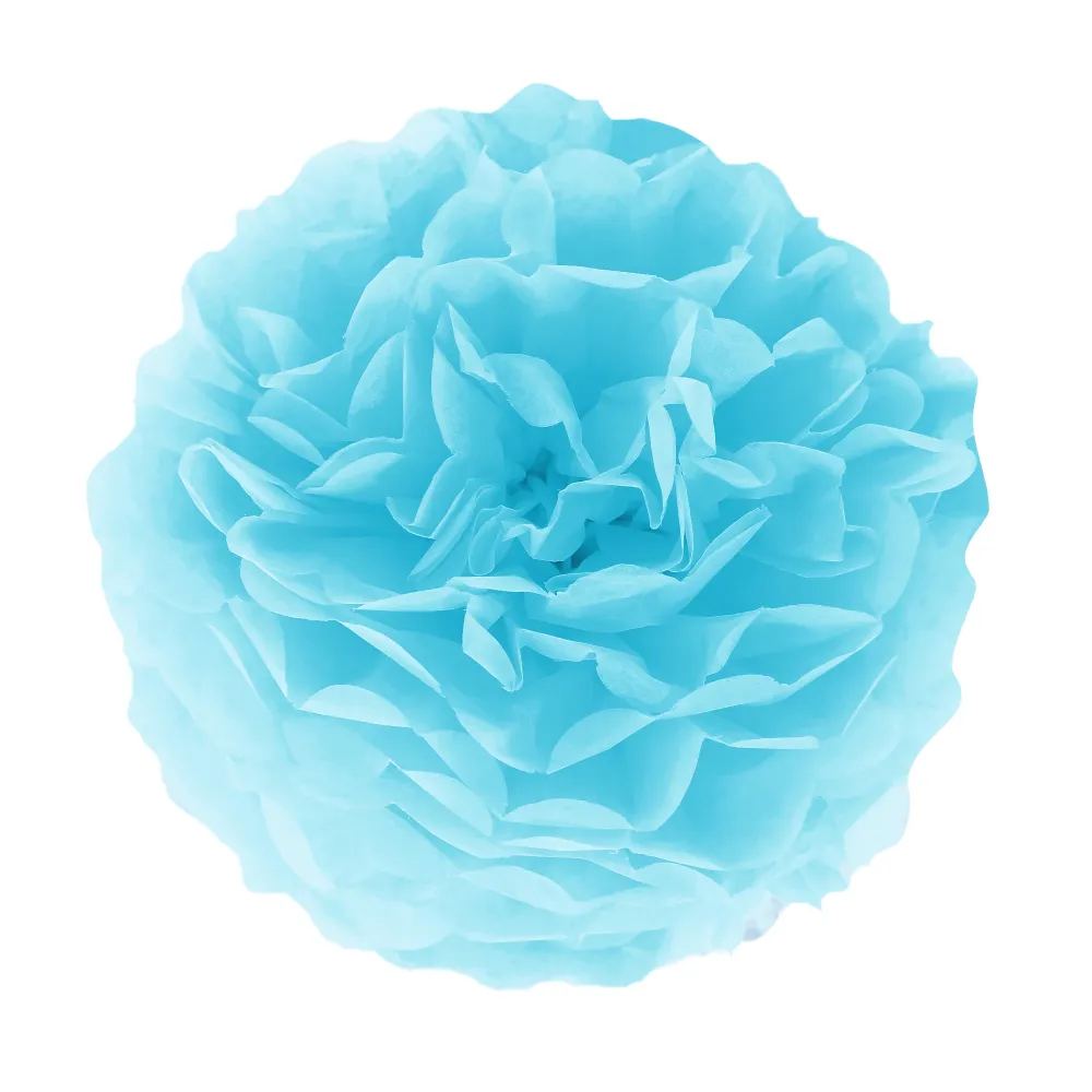 Pompon bibułowy, błękit, 35 cm