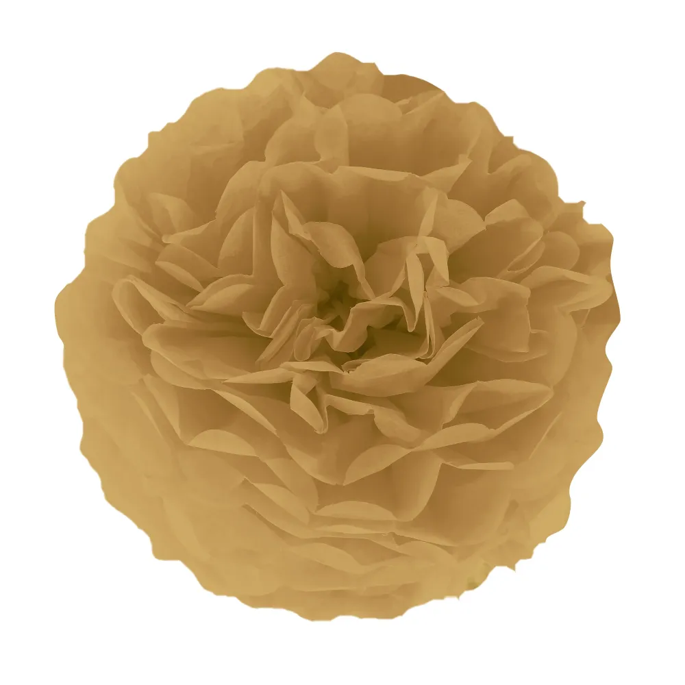 Pompon bibułowy, brązowy złoty, 35 cm