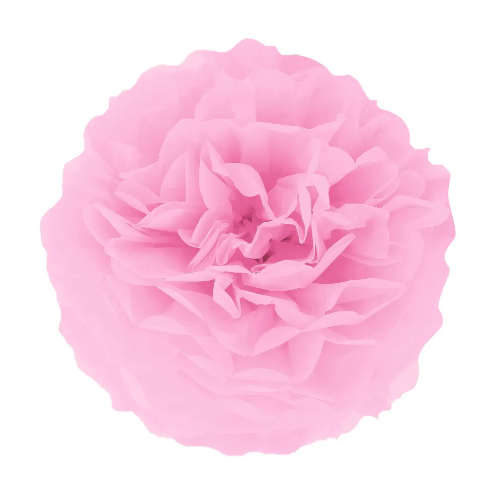 Pompon bibułowy, jasny różowy, 35 cm