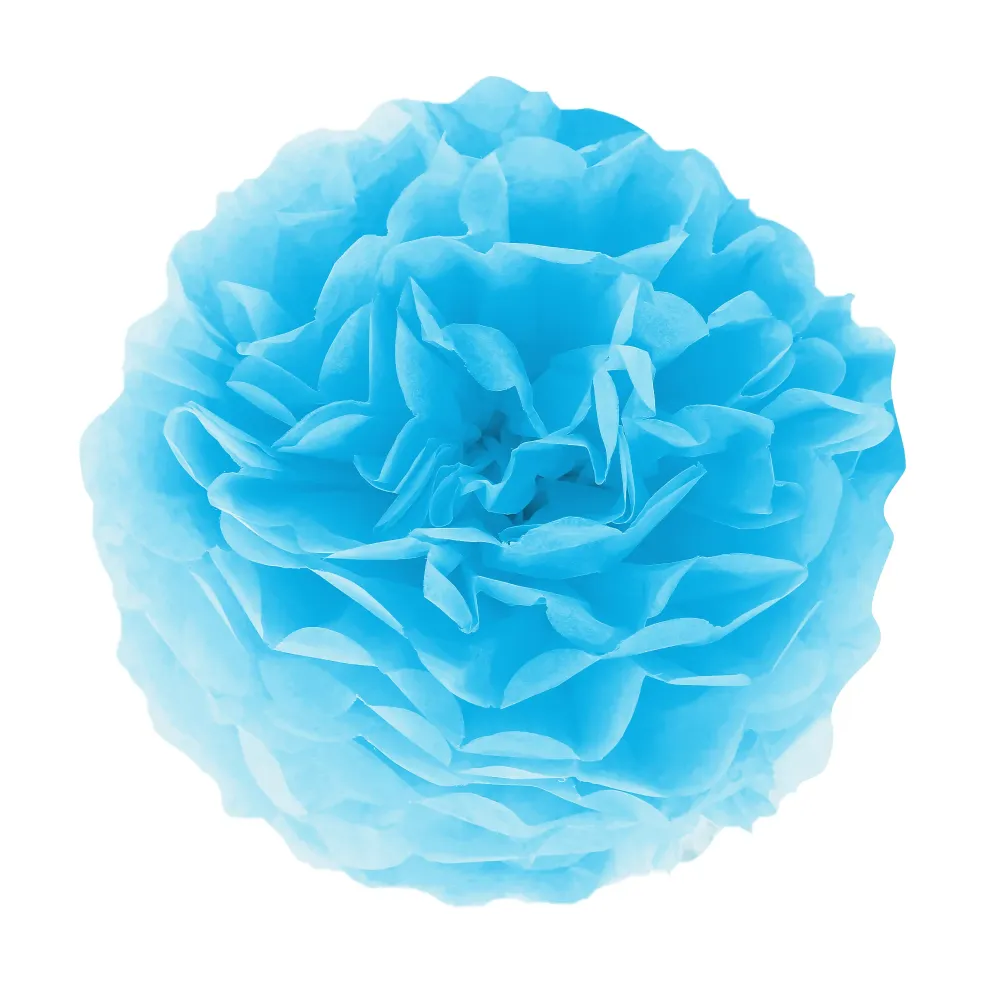 Pompon bibułowy, niebieski, 25 cm