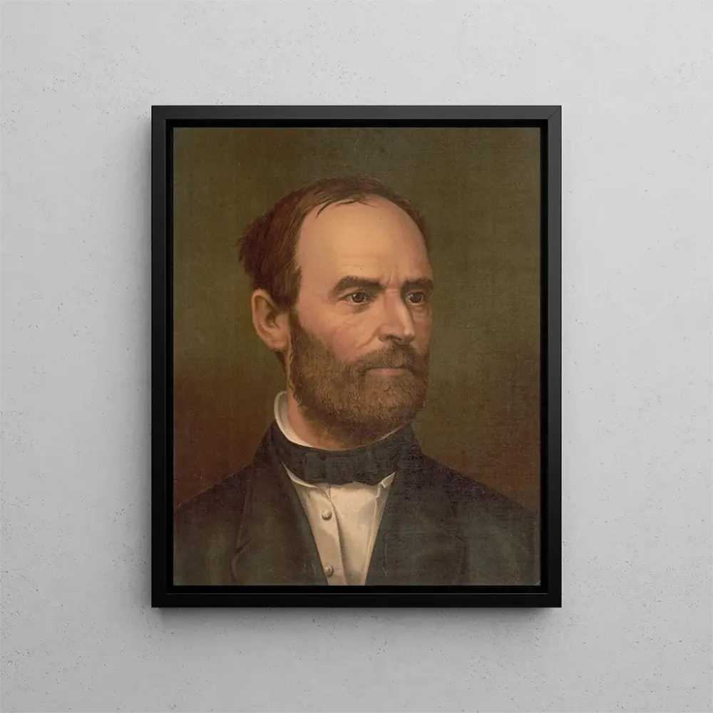 Portret w formie T przedstawiający Williama T. Shermana w profil - Strobridge Co Lith | Druk artystyczny