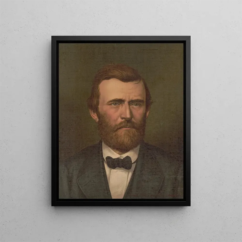 Portret w formie S Ulysses S. Grant w profilu, w garniturze - Strobridge Co Lith | Druk artystyczny