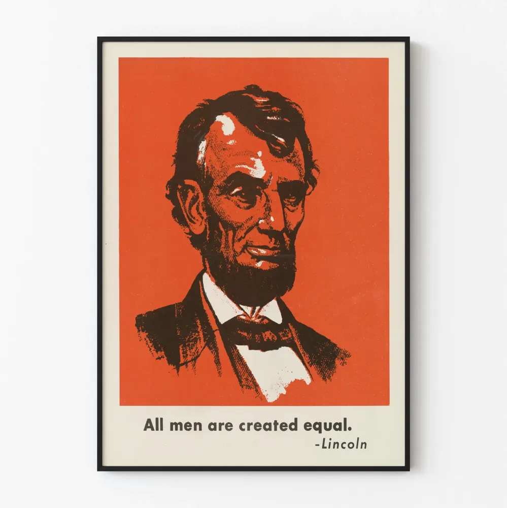 Poster dekoracyjny Lincoln - Cytat "Wszyscy ludzie są stworzeni równi"