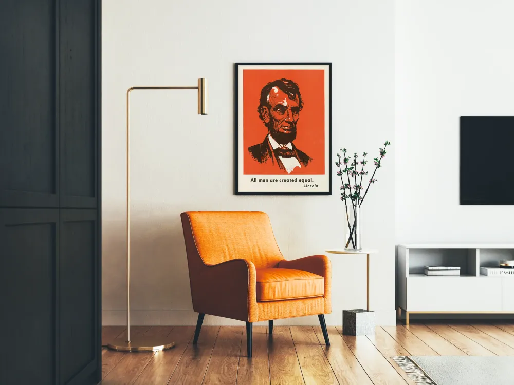 Poster dekoracyjny Lincoln - Cytat "Wszyscy ludzie są stworzeni równi"