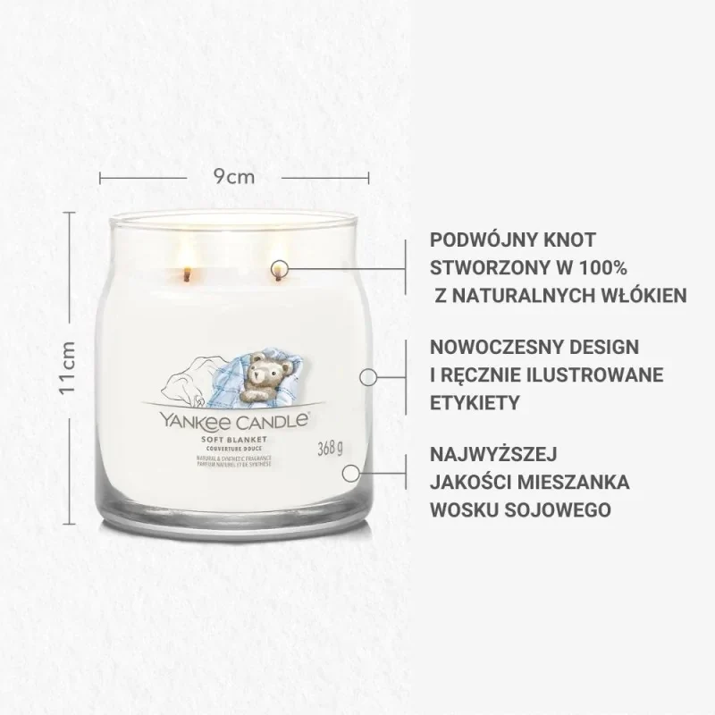 Średnia świeca zapachowa Soft Blanket 368g