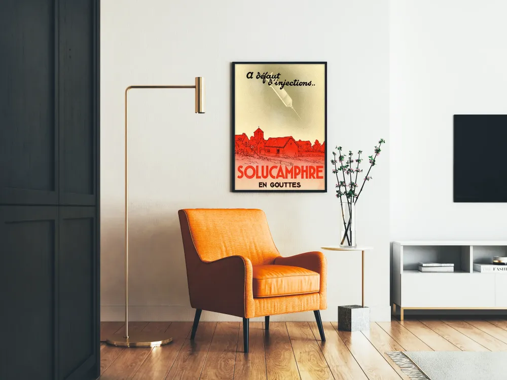 Reklamowy plakat vintage Solucamphre w kroplach