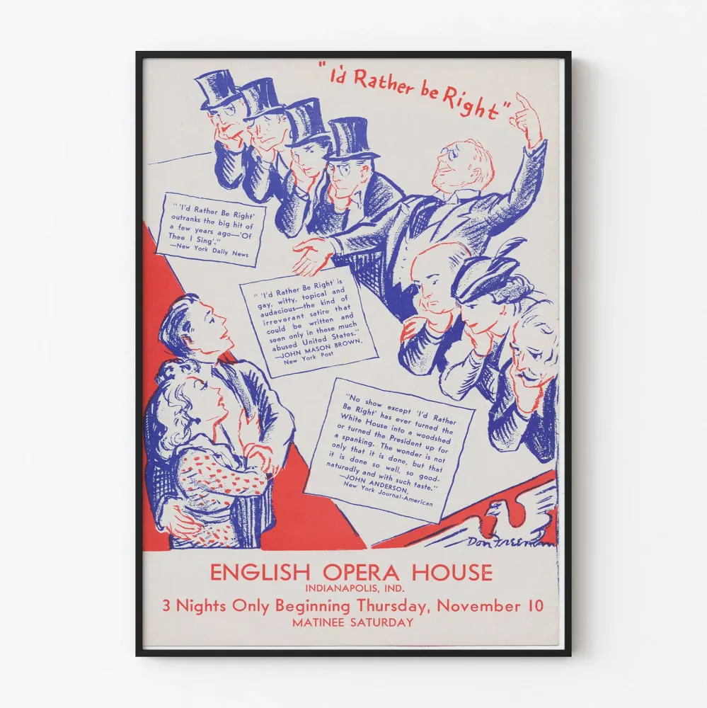 Retro angielski plakat "I'd Rather Be Right" do dekoracji ścian