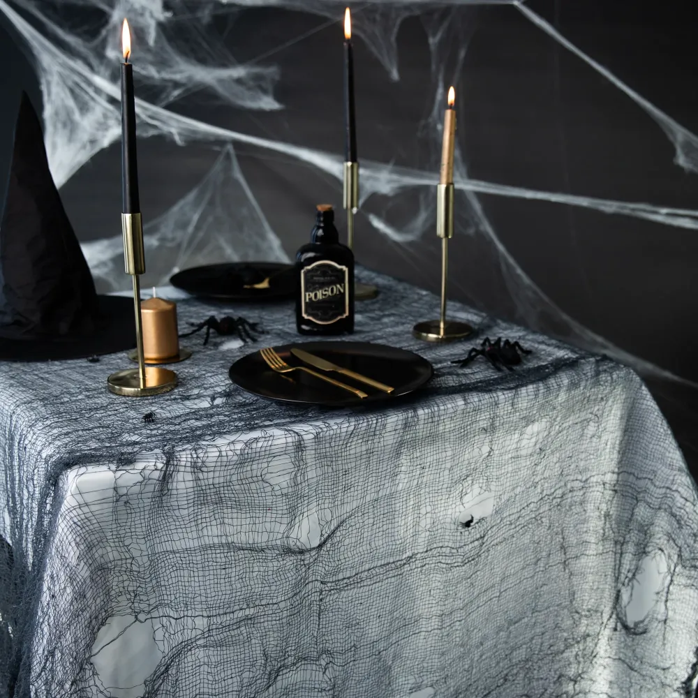 Siatka gaza dekoracja Halloween czarna 210x300cm