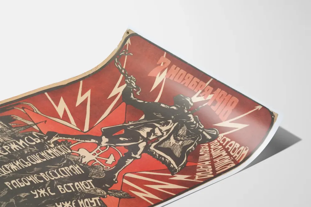 Sowiecki plakat 7 listopada 1918 - historyczna dekoracja ścienna